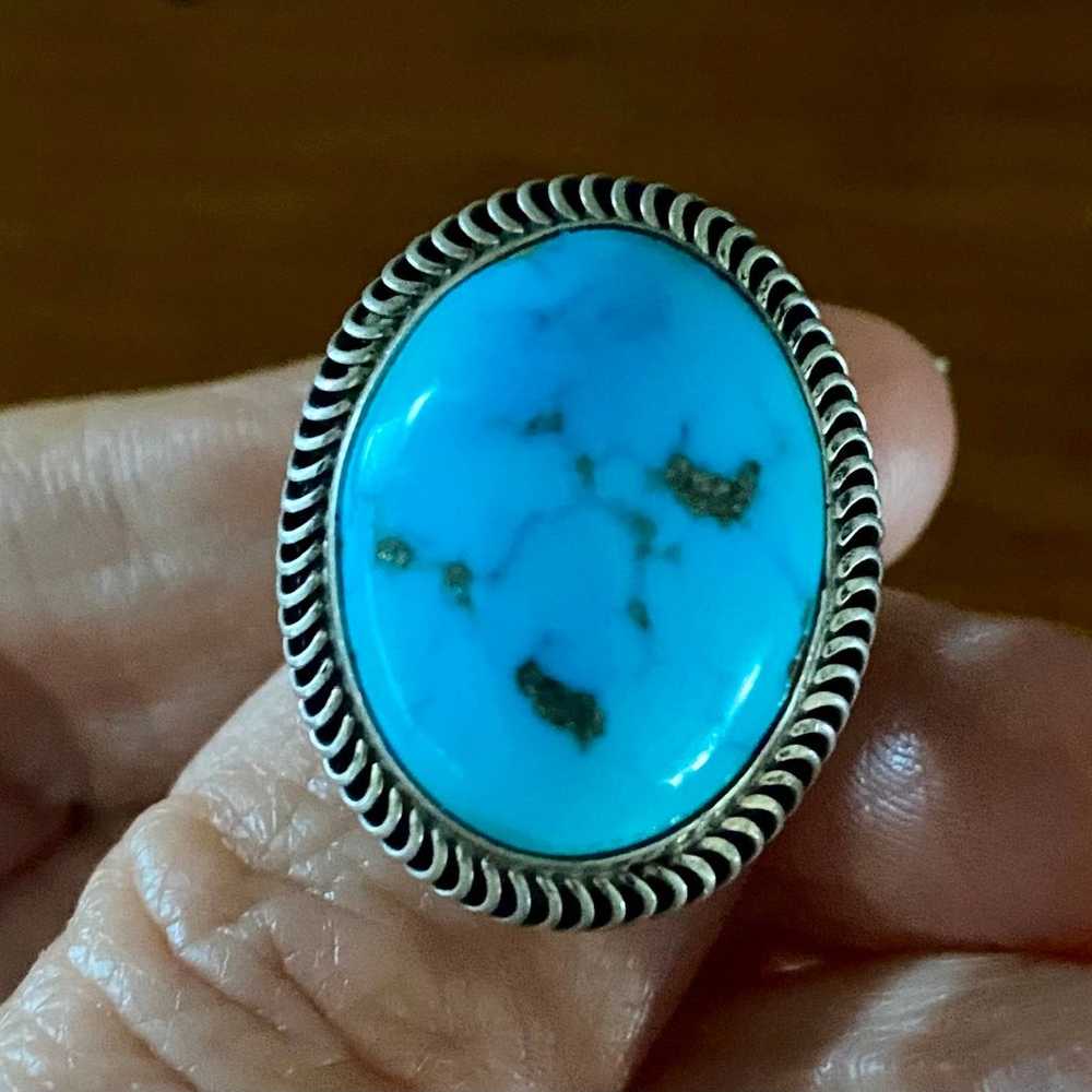 Vintage Native American Sterling Silver Turquoise… - image 3