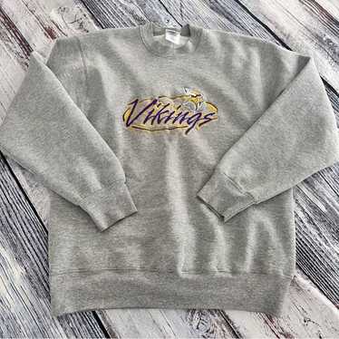 Vintage Vintage Minnesota Vikings Gray Crewneck S… - image 1