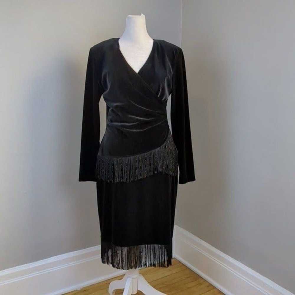 Vintage 90s KM Collections Top and Skirt Set Velv… - image 12