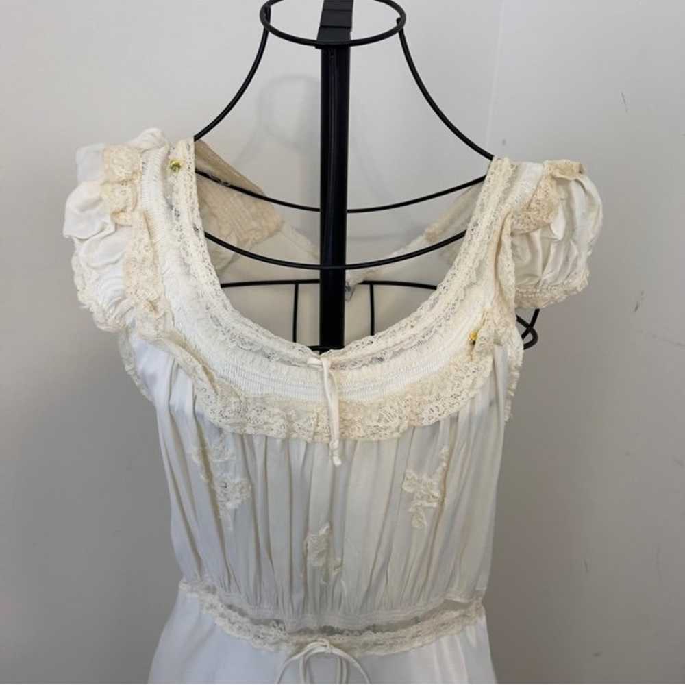 Vintage 1940s Silk Slip Nightgown Dress - image 11