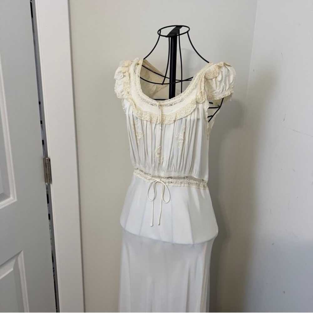 Vintage 1940s Silk Slip Nightgown Dress - image 12