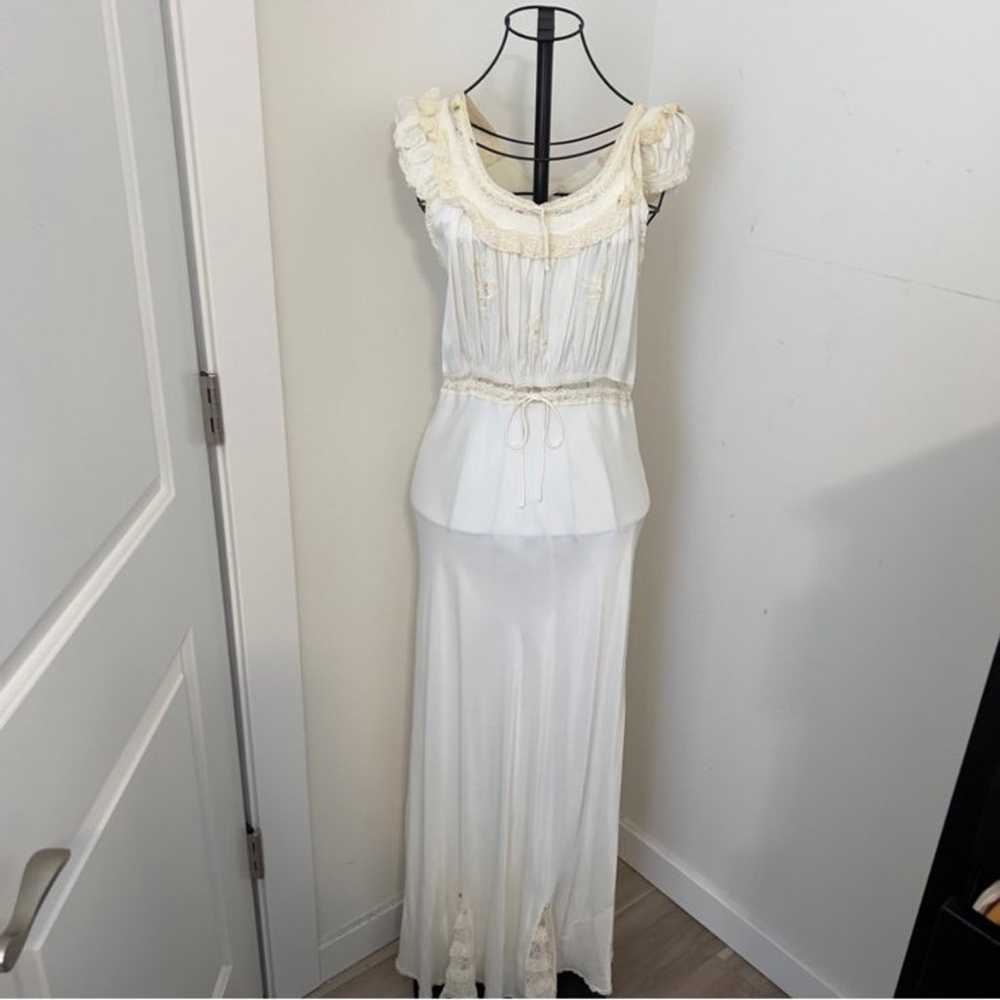 Vintage 1940s Silk Slip Nightgown Dress - image 6