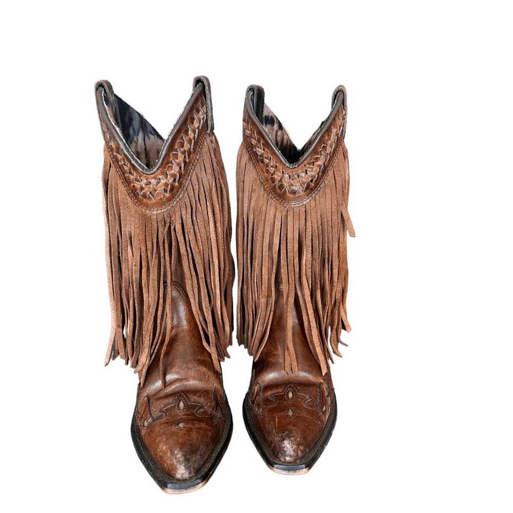 Leather Dingo Fringe Leather cowboy western Boots… - image 3