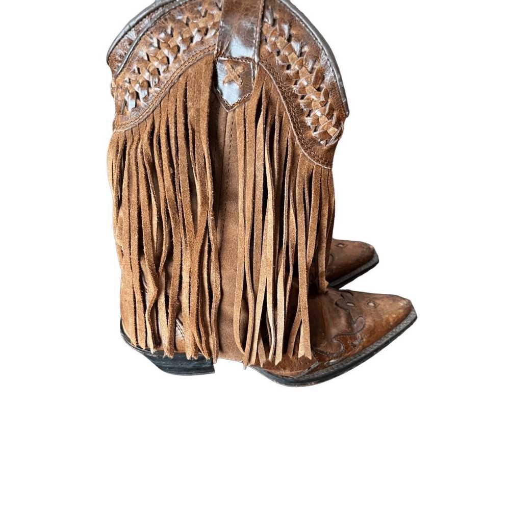 Leather Dingo Fringe Leather cowboy western Boots… - image 6