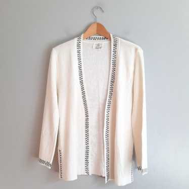 Ades of California Vintage White Open Front Cardi… - image 1
