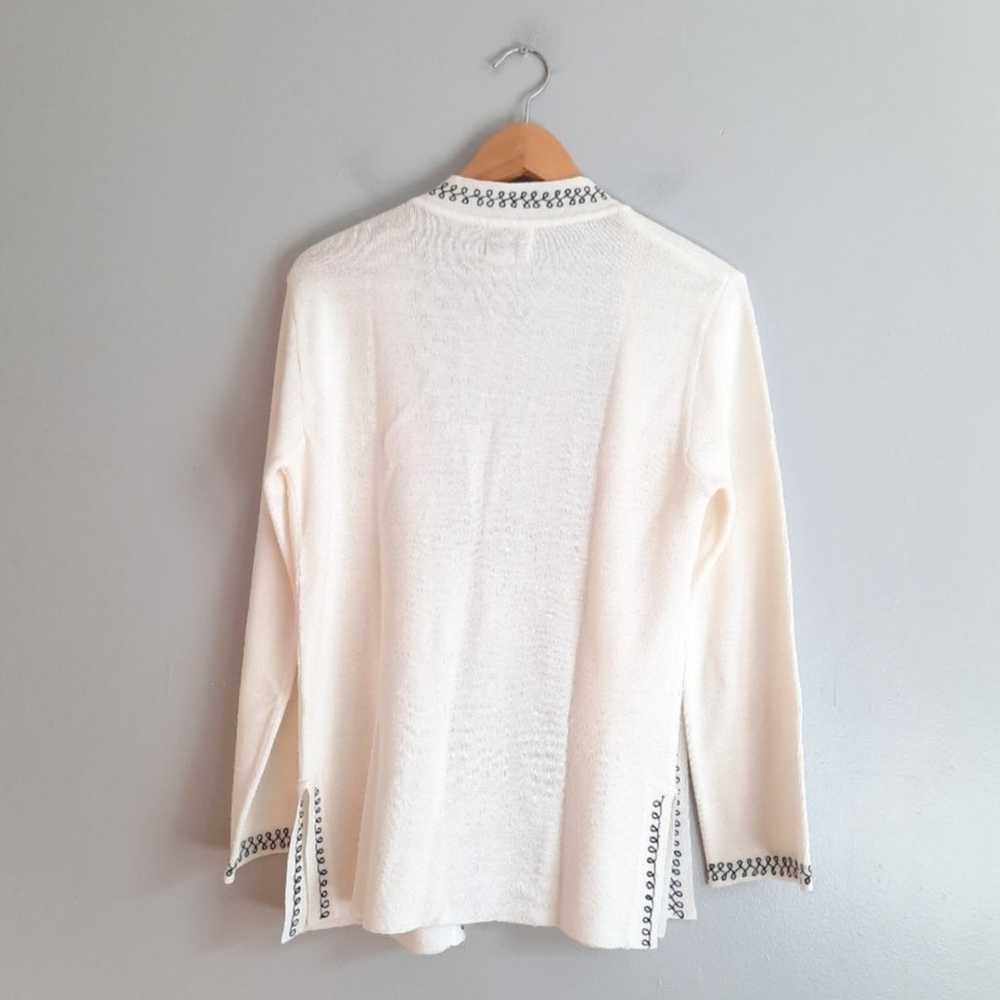 Ades of California Vintage White Open Front Cardi… - image 2