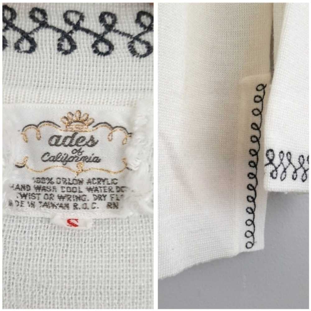 Ades of California Vintage White Open Front Cardi… - image 3