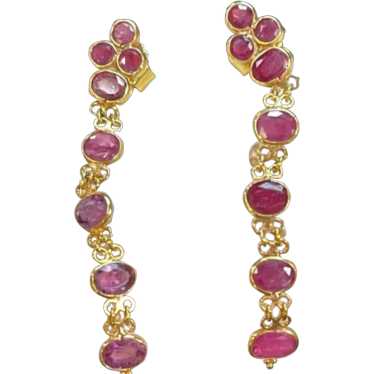 18k Ruby Dangle Earrings