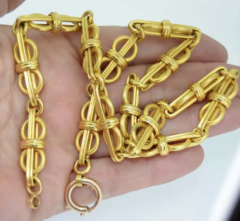 Fabulous Chunky 18K Victorian Chain 19" - image 10