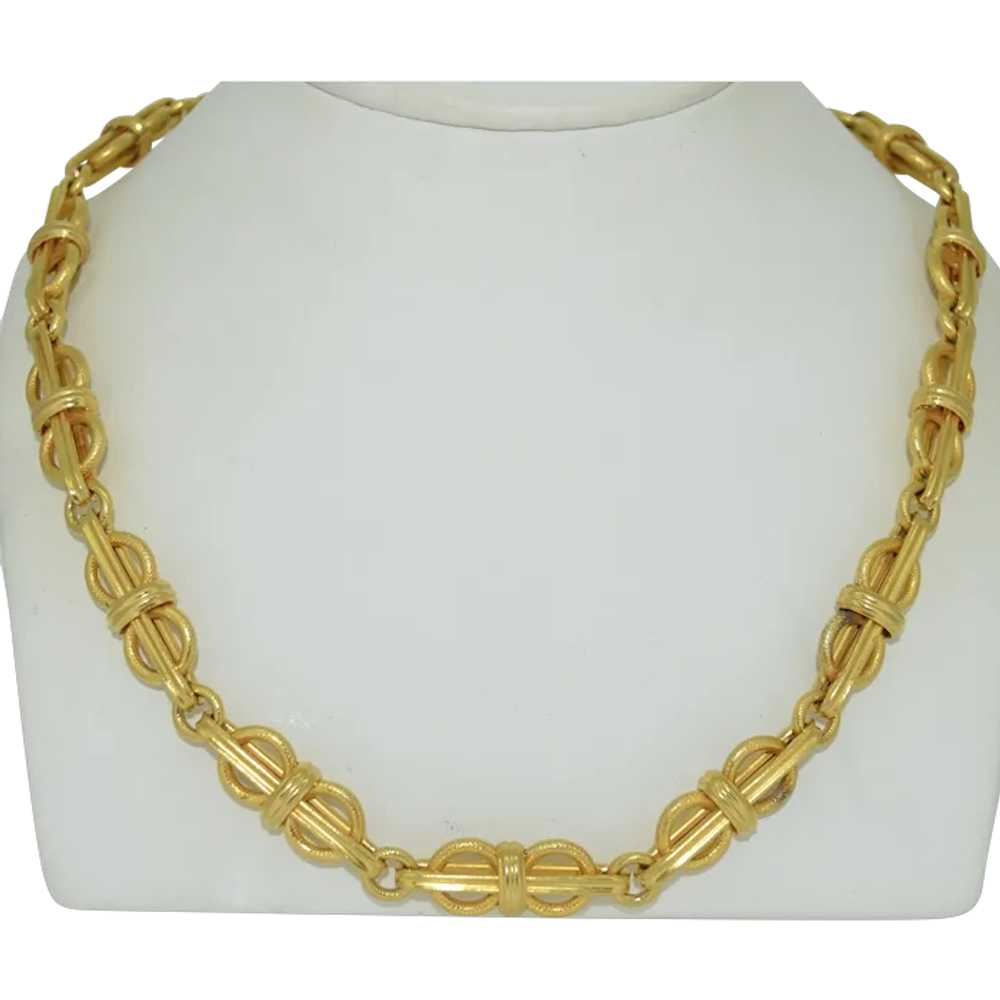 Fabulous Chunky 18K Victorian Chain 19" - image 1