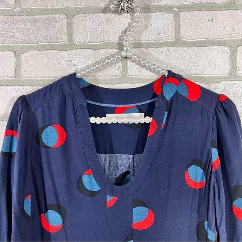 Boden Mollie Navy Eclipsed Spot Print 3/4 Sleeve … - image 10