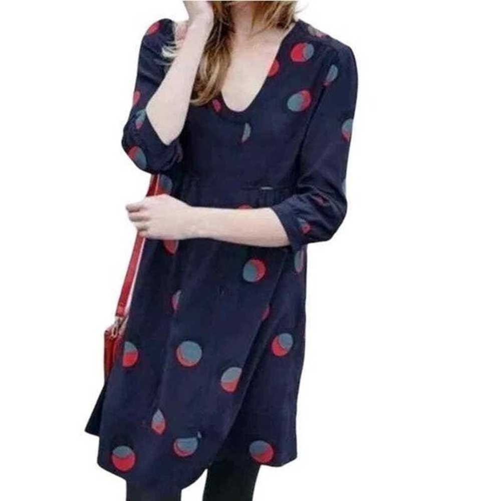 Boden Mollie Navy Eclipsed Spot Print 3/4 Sleeve … - image 1