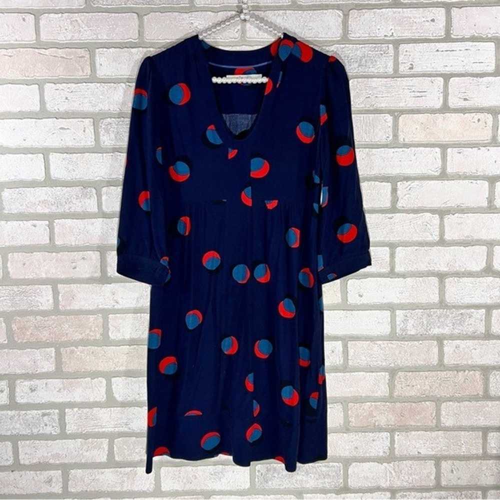 Boden Mollie Navy Eclipsed Spot Print 3/4 Sleeve … - image 2