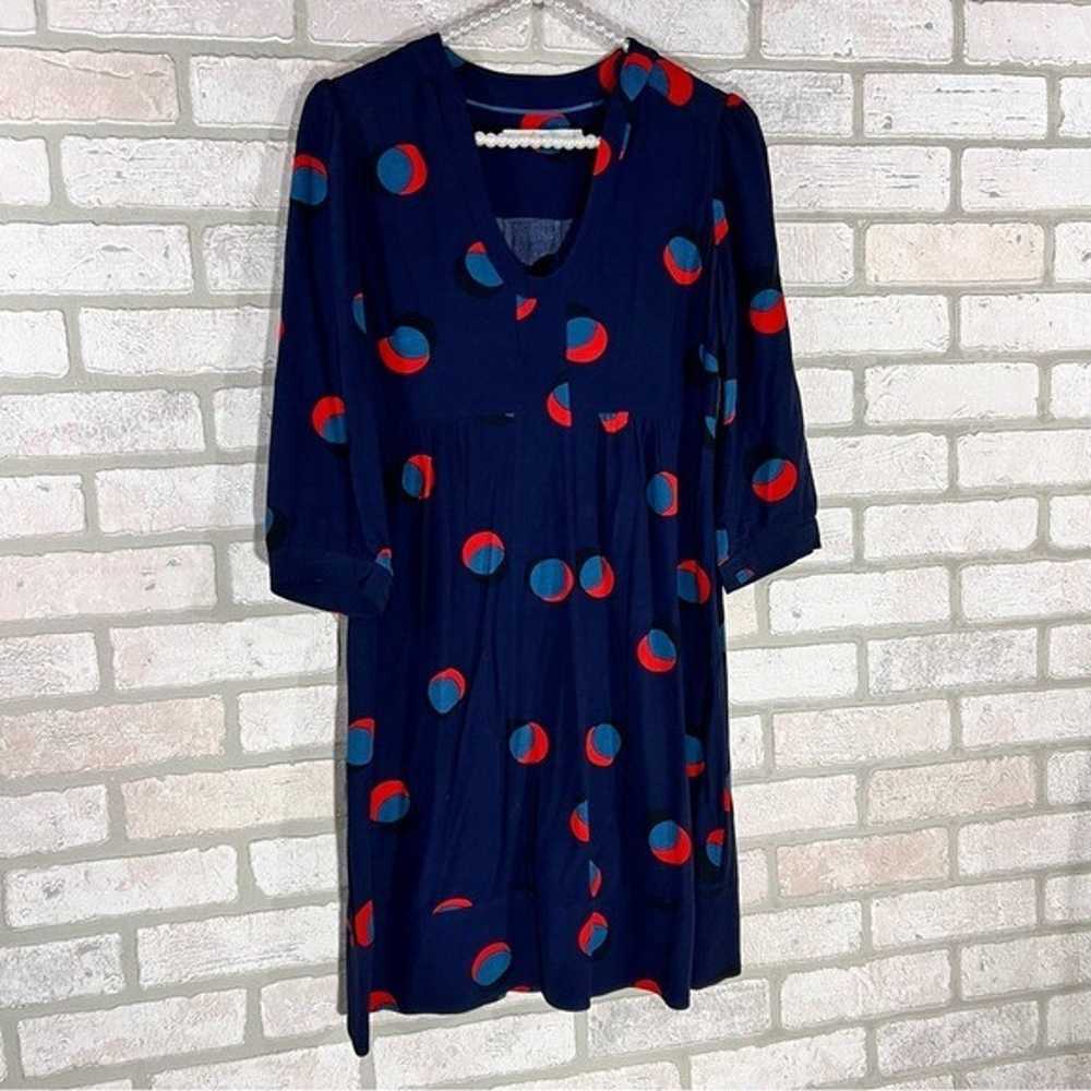 Boden Mollie Navy Eclipsed Spot Print 3/4 Sleeve … - image 3