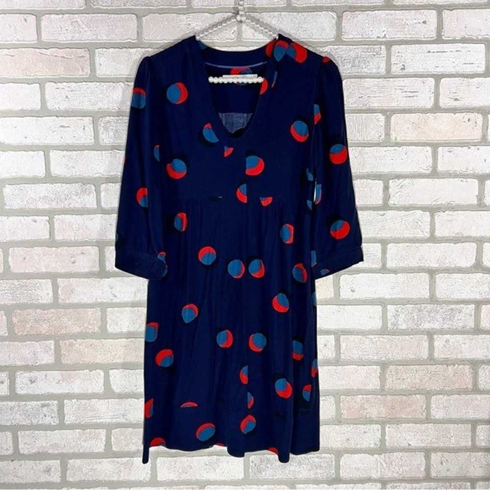 Boden Mollie Navy Eclipsed Spot Print 3/4 Sleeve … - image 9