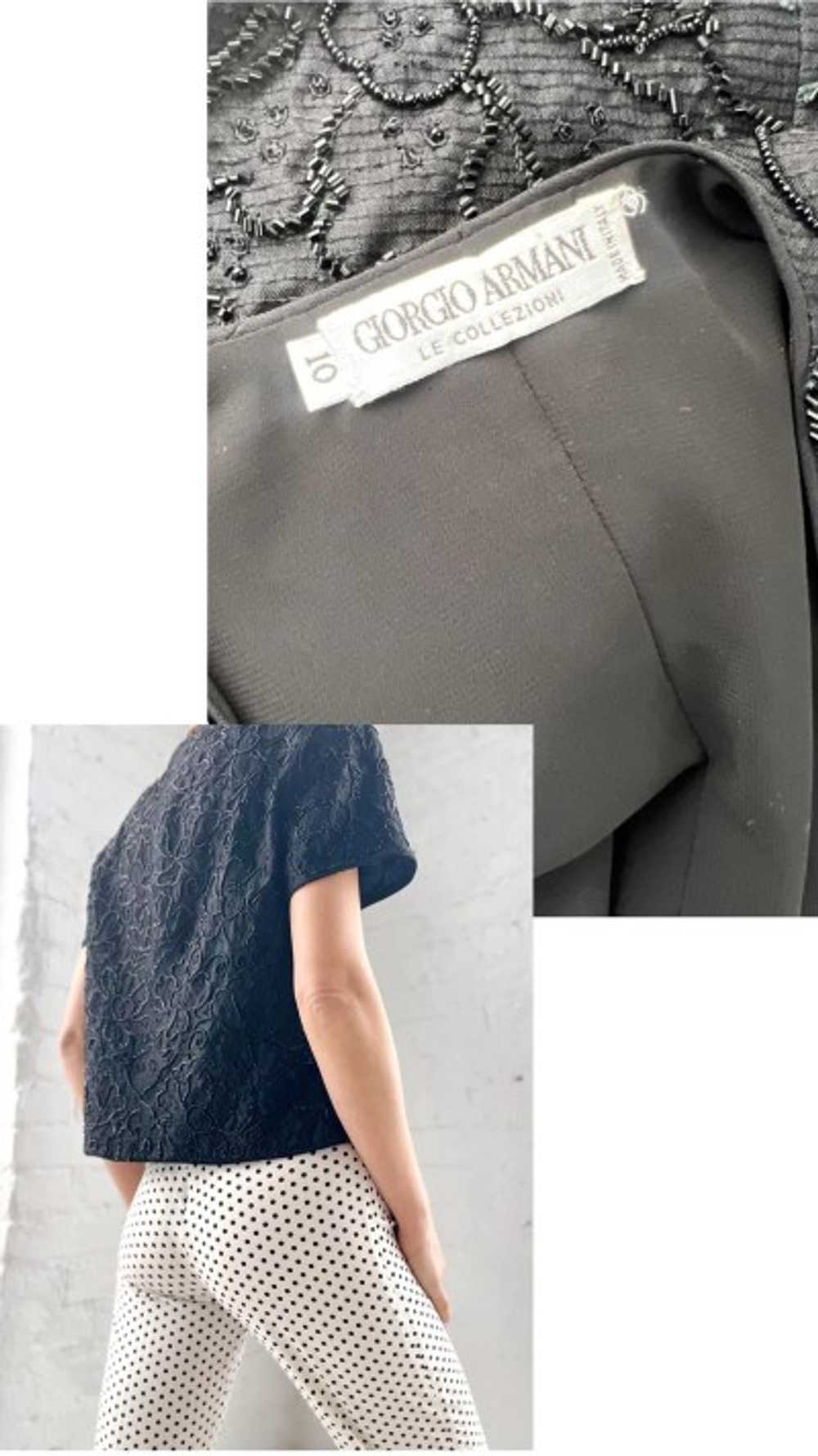 Giorgio Armani silk beaded crop jacket top - image 2