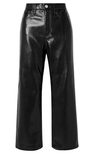 Frame Frame Black Leather Le Jane Cropped Trousers