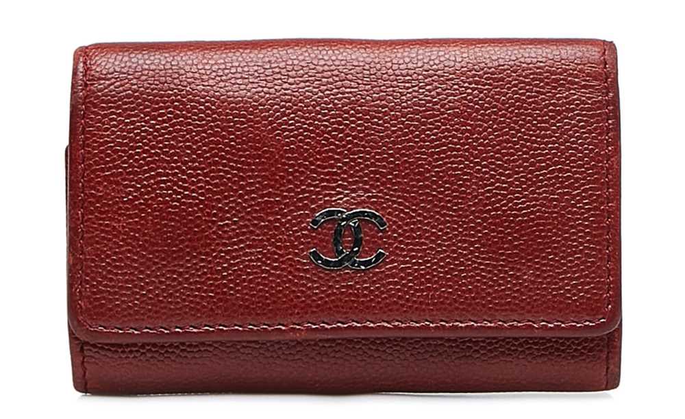 Chanel Chanel Red Caviar Leather Key Holder - image 1