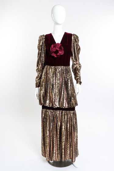 GIVENCHY Velvet Tiered Metallic Gown