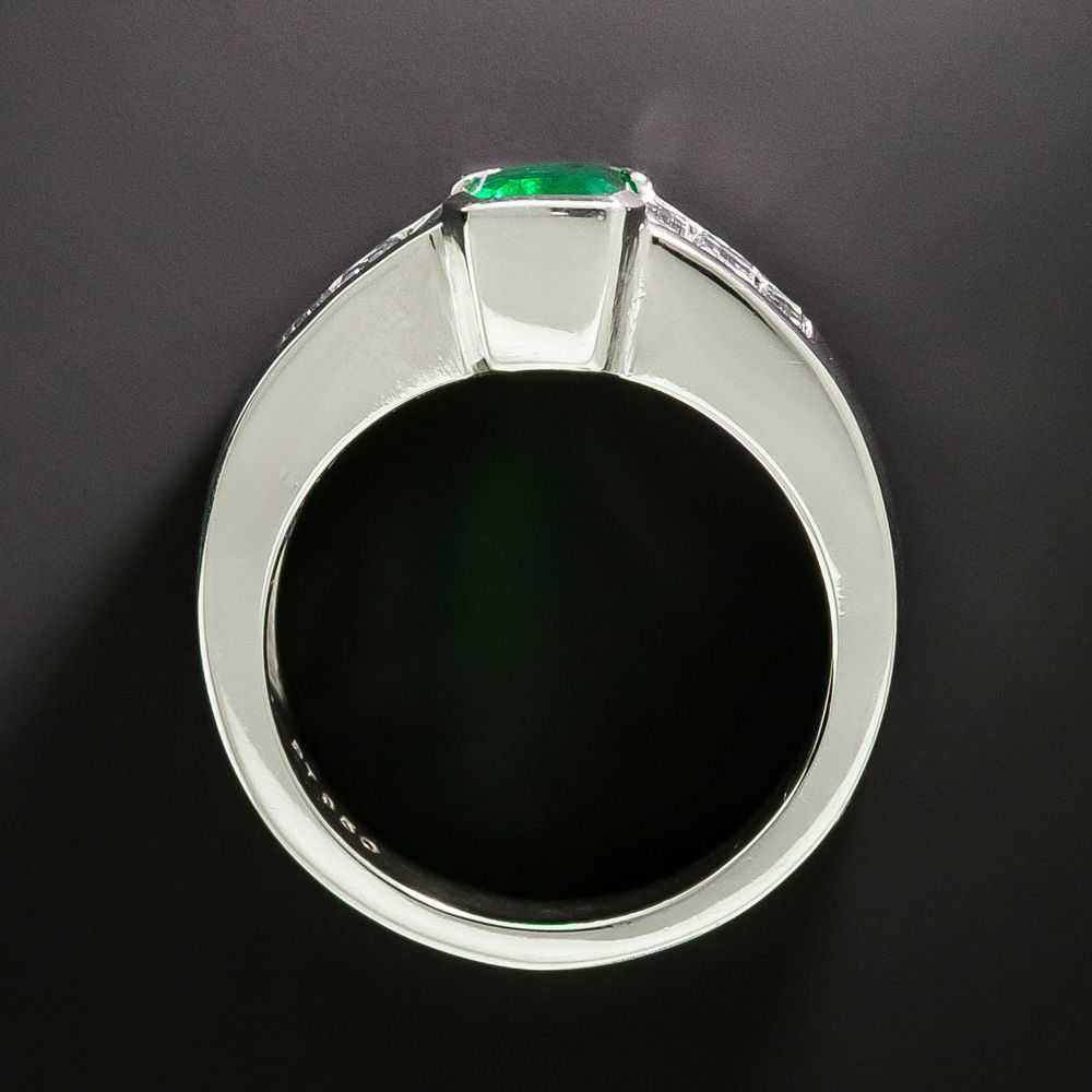 Estate .92 Carat Emerald and Baguette Diamond Ring - image 3