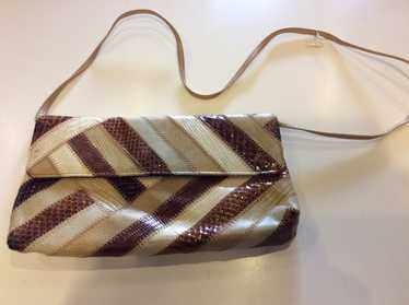 Leather Mix Shoulder Clutch - image 1