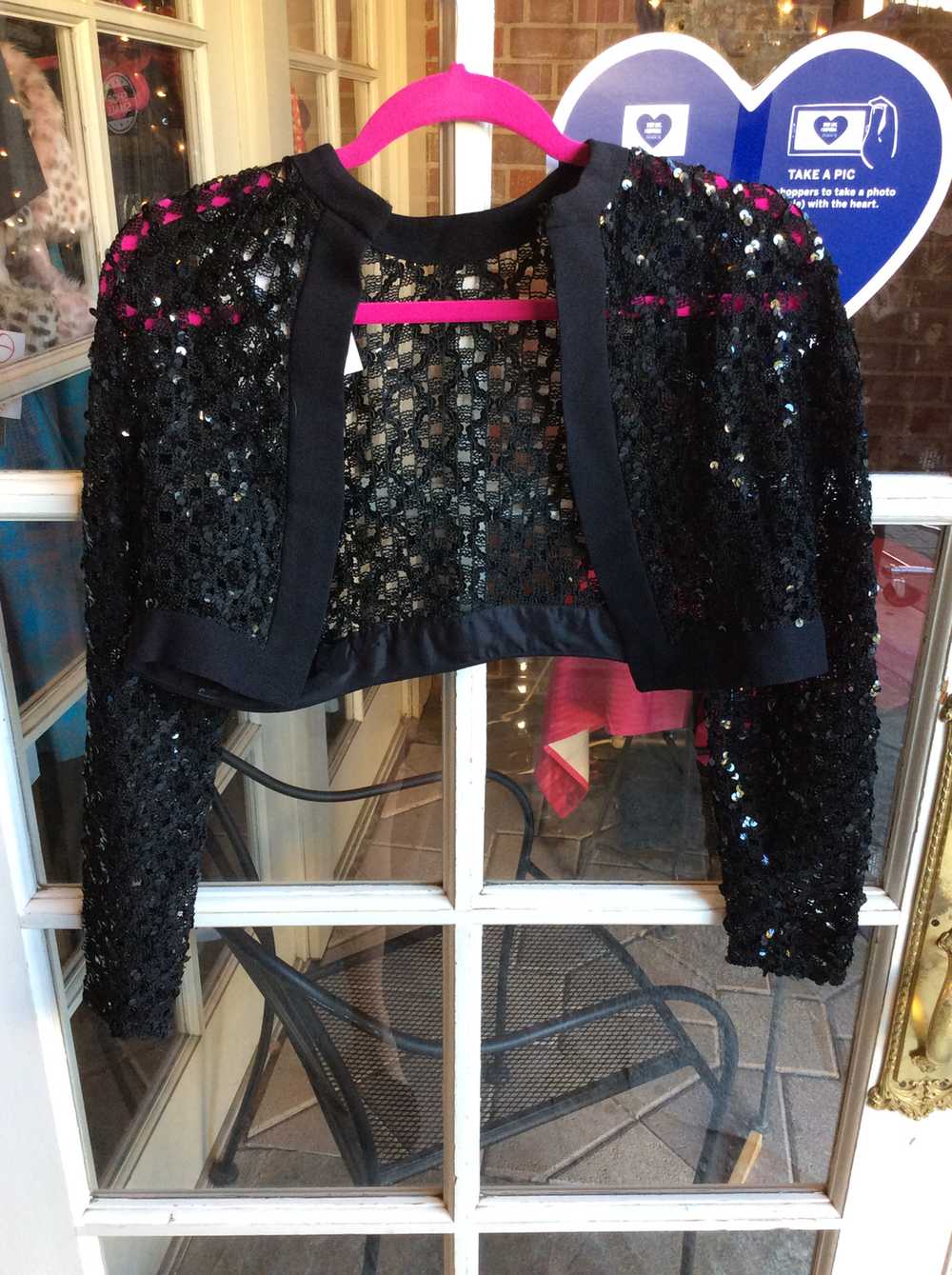 Cropped jacket sequin - image 1