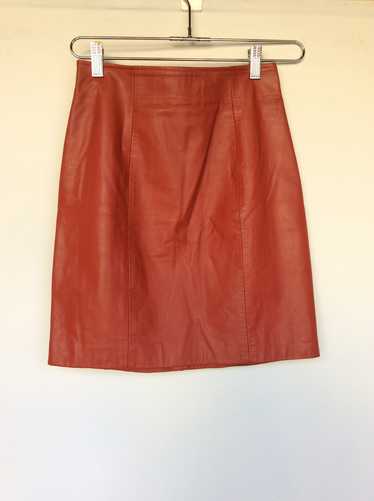 Chia 1980 red leather skirt