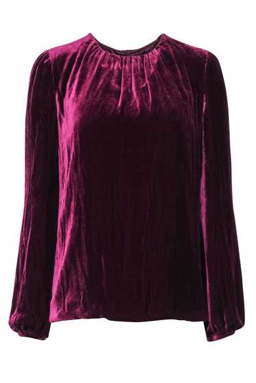 Dolce & Gabbana - Burgundy Velvet Puff Sleeve Blou