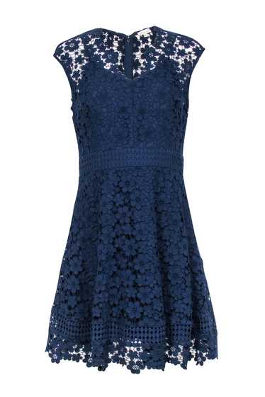 Shoshanna - Navy Floral Eyelet Lace Fit & Flare Dr