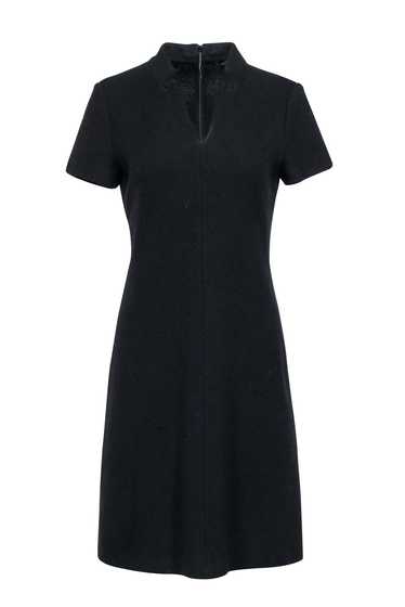 St. John - Black Micro Boucle Knit Dress w/ Invert