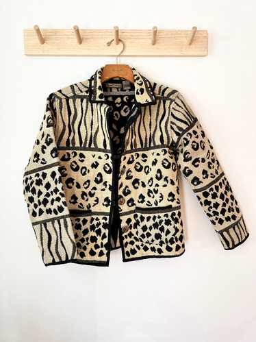 Jane Ashley 80s leopard zebra animal print jacket…