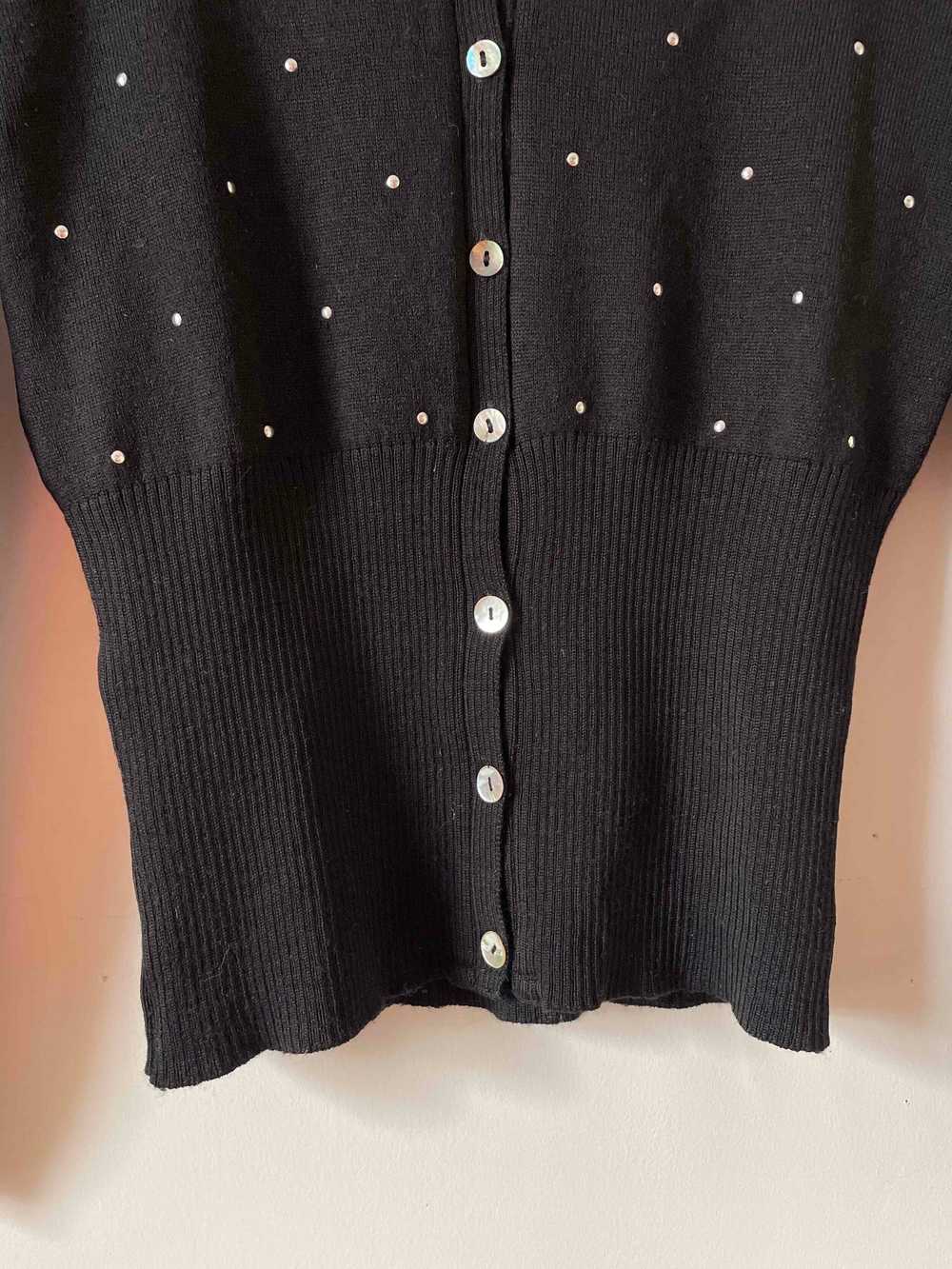 Knitted cardigan - Alain Manoukian fine black car… - image 5