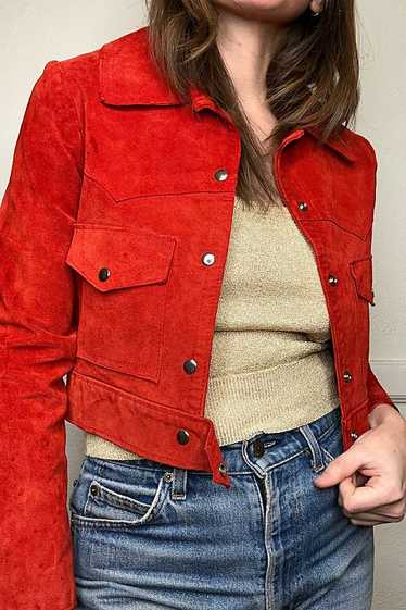 1970s Red Suede Cropped Jacket Selected by Cherry