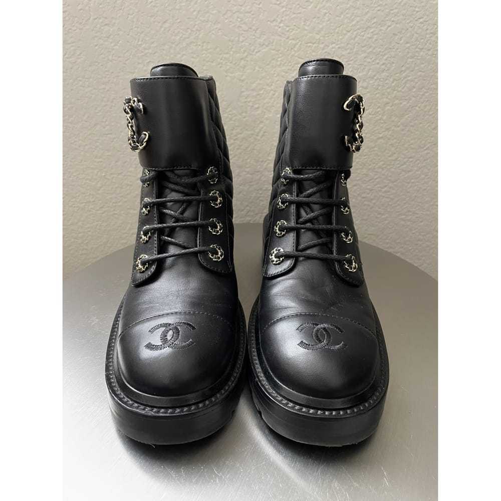 Chanel Leather lace up boots - image 2