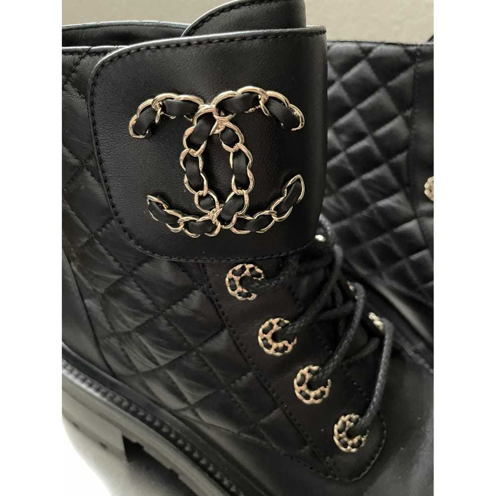 Chanel Leather lace up boots - image 4