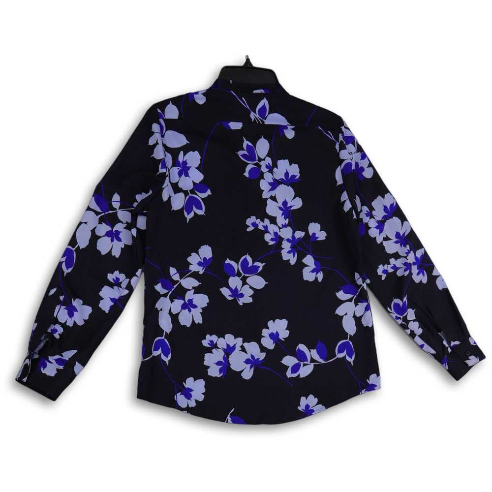 Calvin Klein NWT Womens Blue Floral Mandarin Coll… - image 2