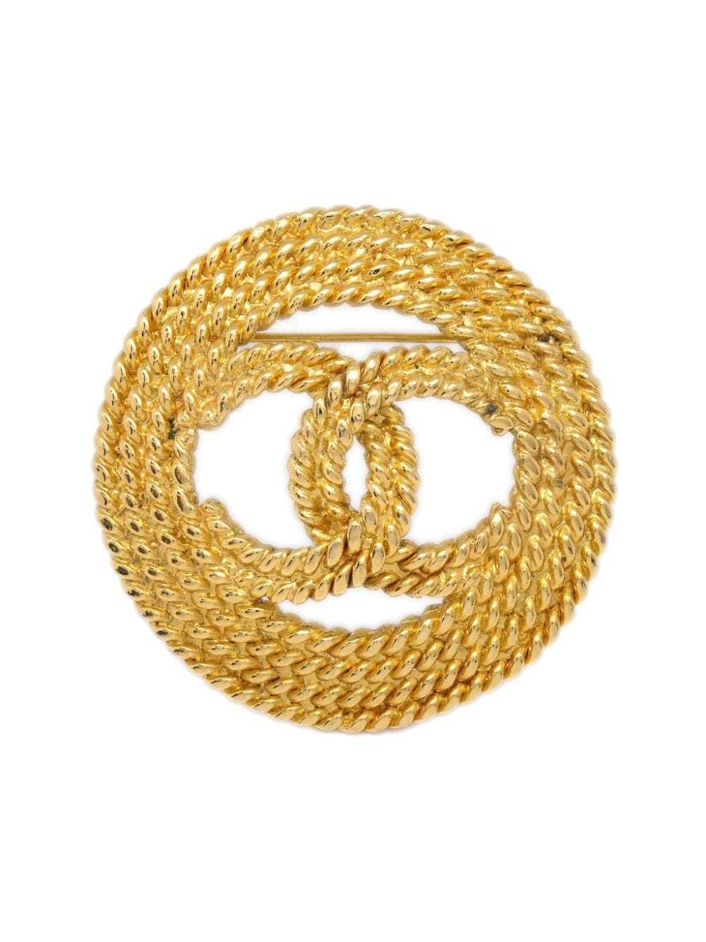 CHANEL Pre-Owned 1993 CC chain brooch - Gold - image 1