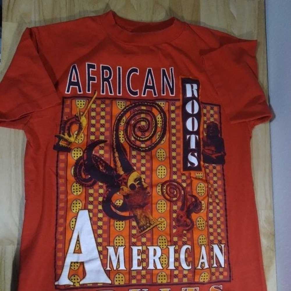 Vintage 90s Single Stitch African Roots American … - image 1