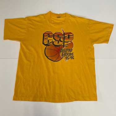 Vintage Single Stitch Yellow Basket Ball T Shirt … - image 1