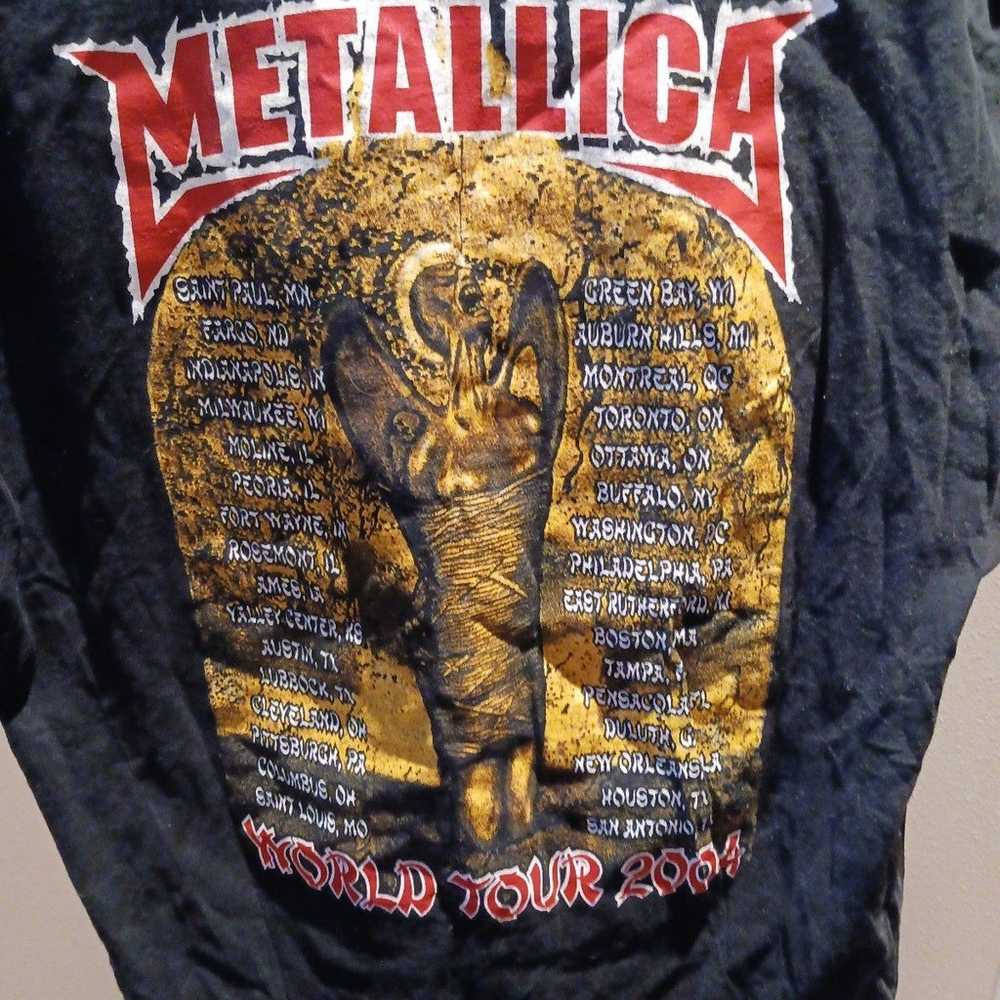 Metallica concert shirt 2004 tour black XL worn o… - image 5