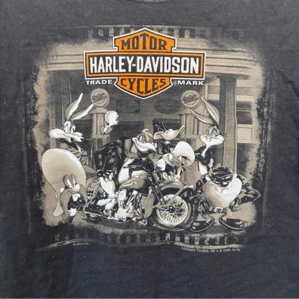 Harley Davidson Looney Tunes Black Graphic Tee Sh… - image 2