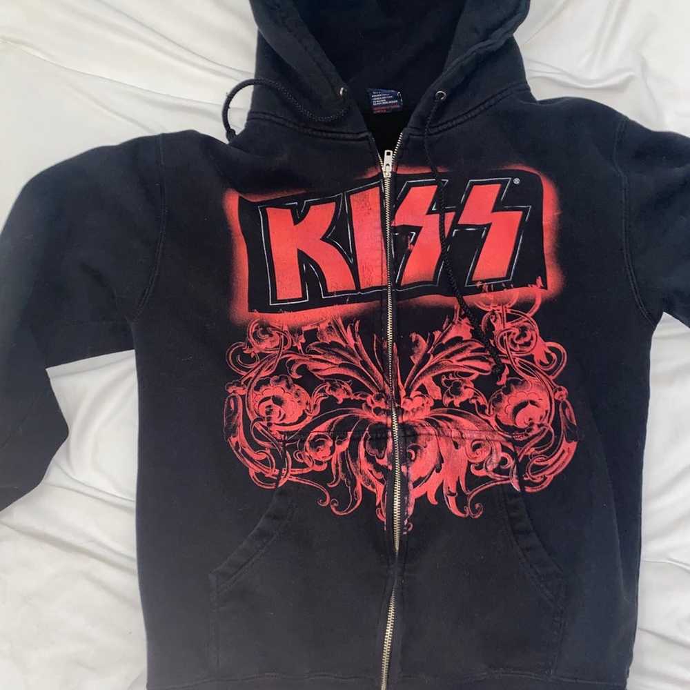 玄関先迄納品 KISS Bape LOGO spellout (USA fullzip hoodie メンズ