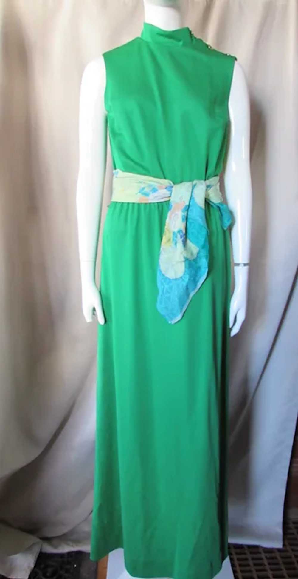 SALE Casual 1970 Era Maxi Dress in Emerald Green … - image 2