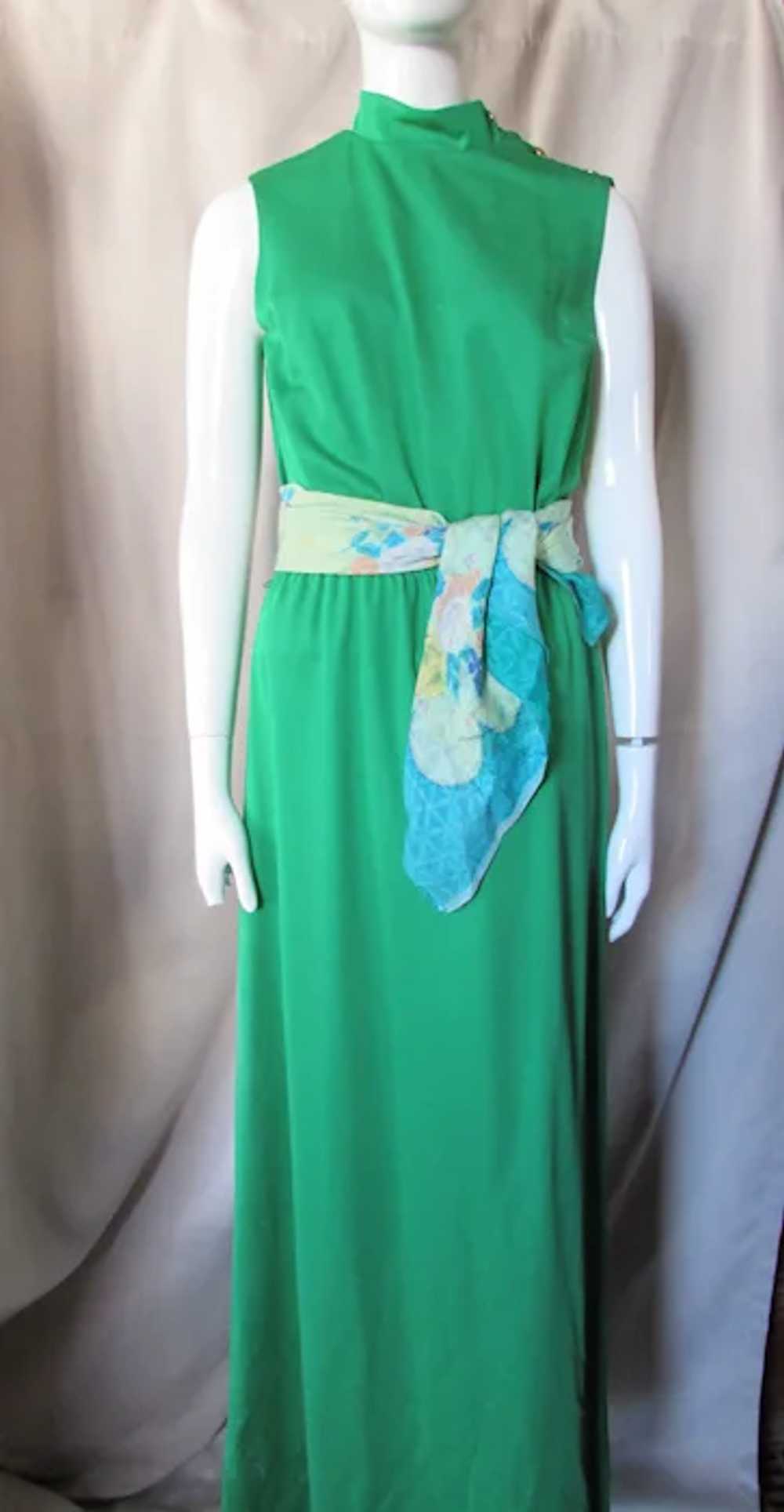 SALE Casual 1970 Era Maxi Dress in Emerald Green … - image 4