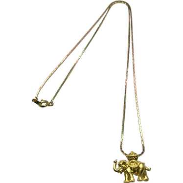 Vintage elephant charm necklace