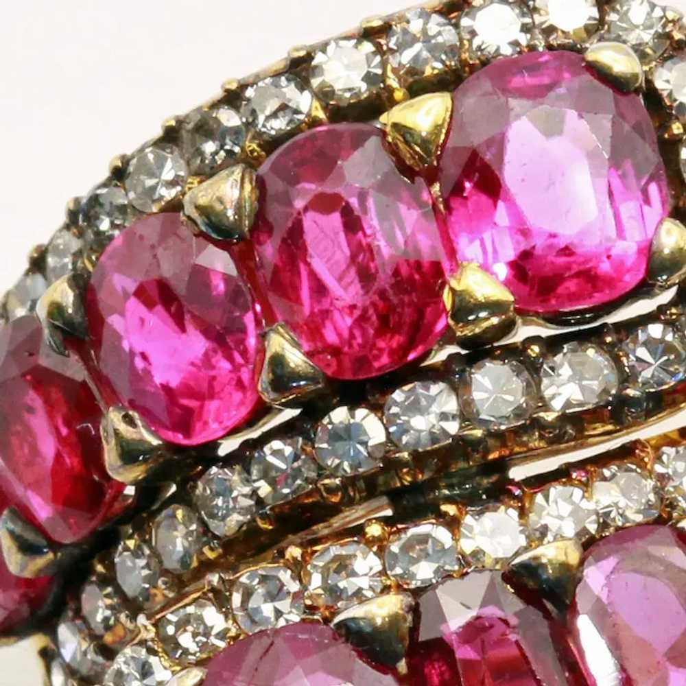 Vintage ring 7.86ct rubies diamonds 14k gold circ… - image 6