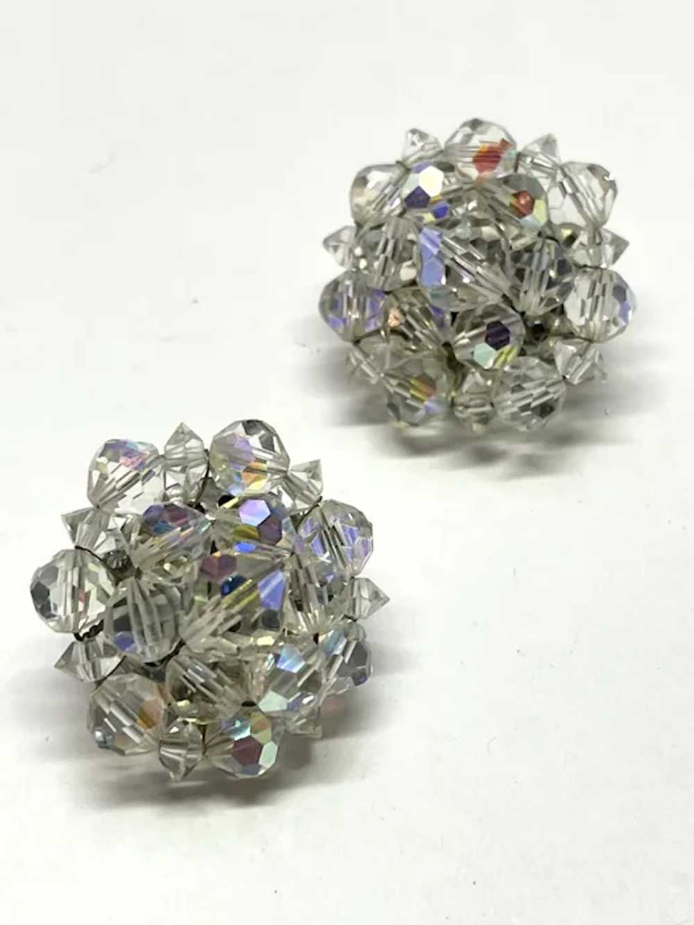 Vintage beaded crystal earrings - image 2