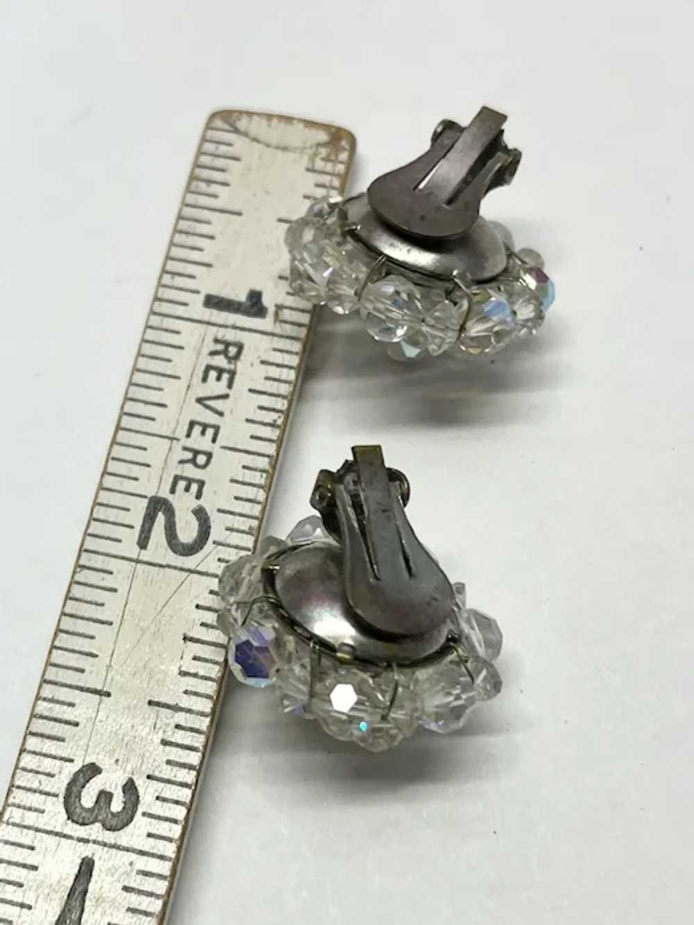 Vintage beaded crystal earrings - image 3