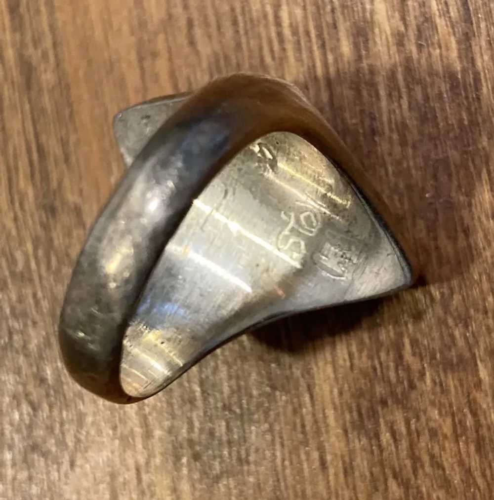 Vintage Navajo Sterling Gemstones Ring Signed Cha… - image 4