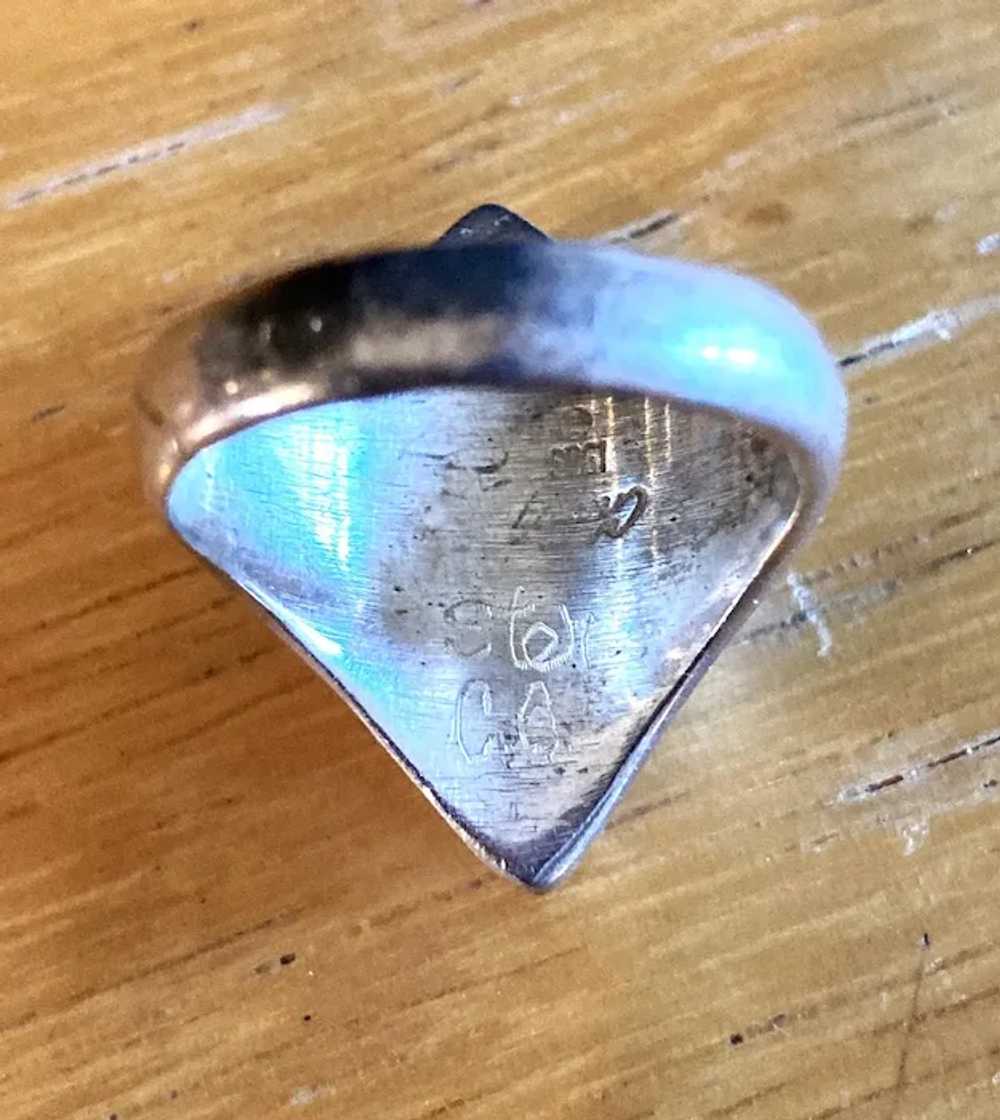 Vintage Navajo Sterling Gemstones Ring Signed Cha… - image 5